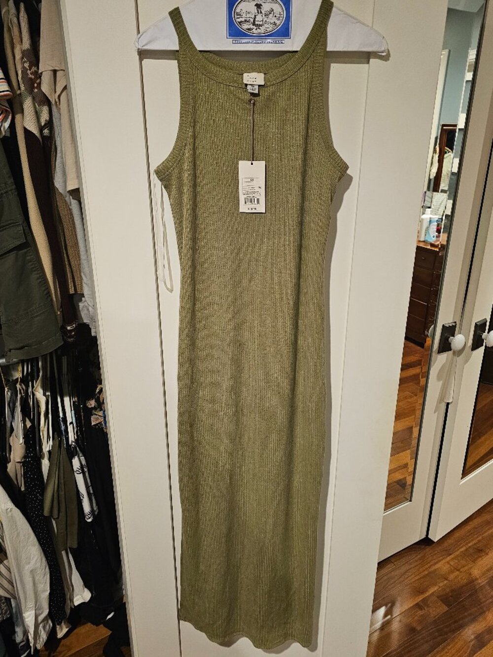 A New Day Tank Top Maxi Dress Olive Green XS NWT